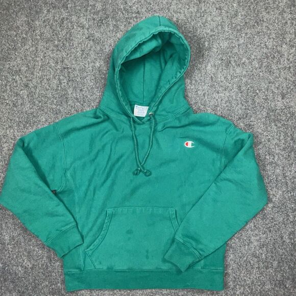 Champion Reverse Weave Womens Size L Green Pullover Hoodie Sweatshirt  GF757 - Picture 1 of 10
